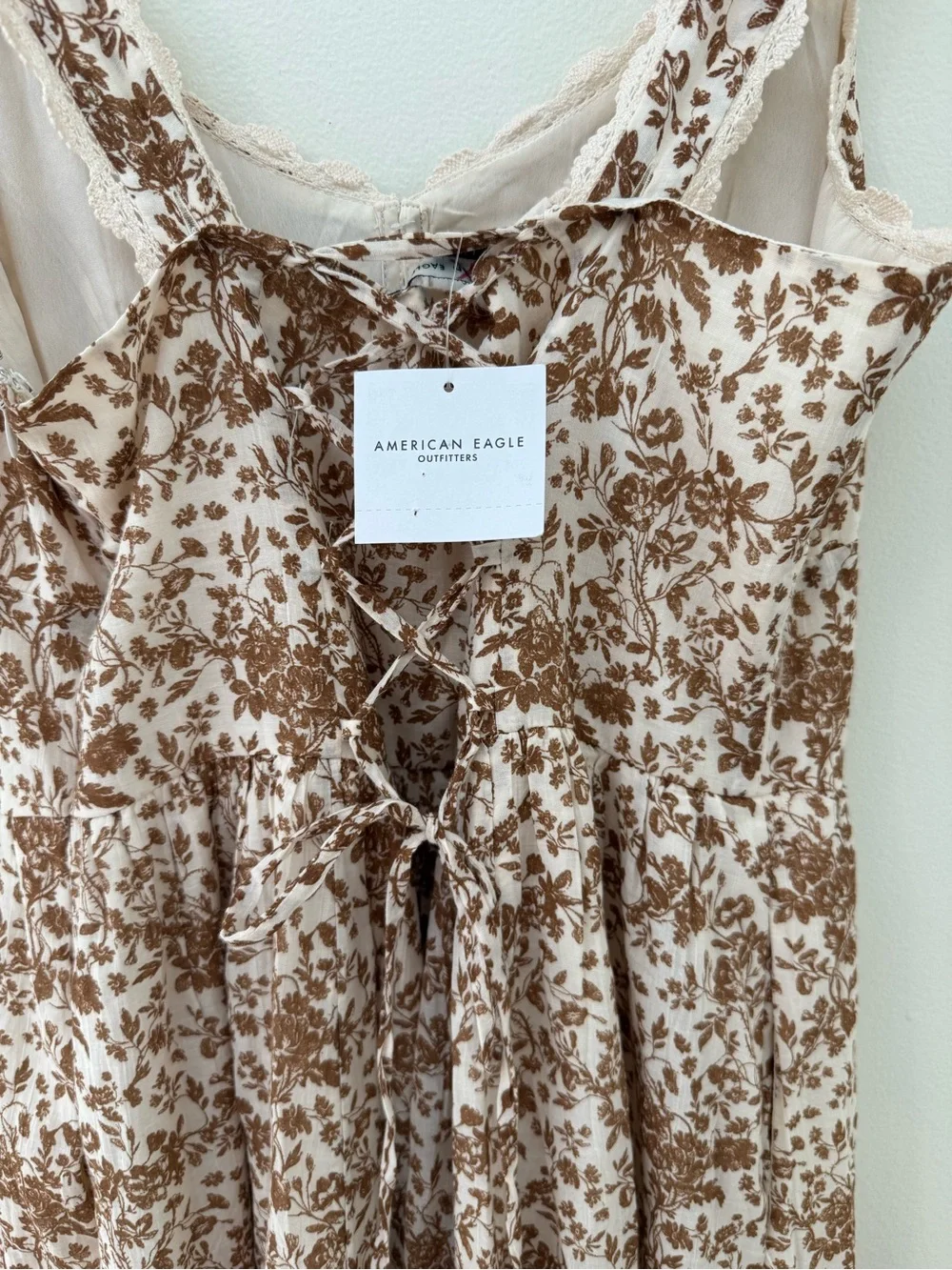 NWT American Eagle Sundress Sz L Cottagecore Corset Back Floral - Picture 3 of 16